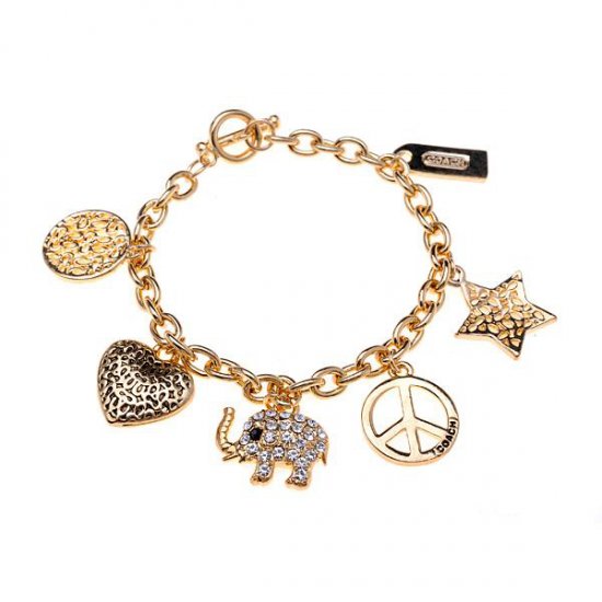 Coach Elephant Charm Gold Bracelets ALK